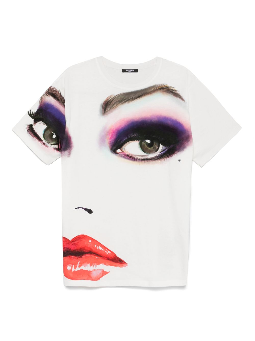 Balmain face-print T-shirt - White