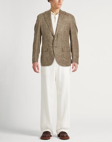 Man Blazer Military green Size 38 Wool, Silk, Linen, Polyamide