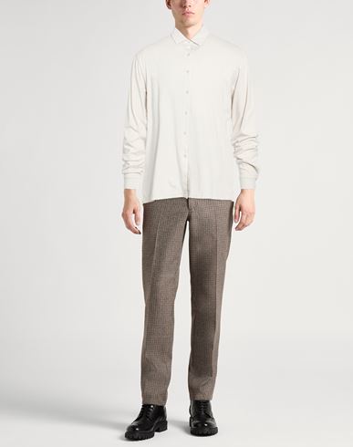 Man Shirt Light grey Size L Cotton