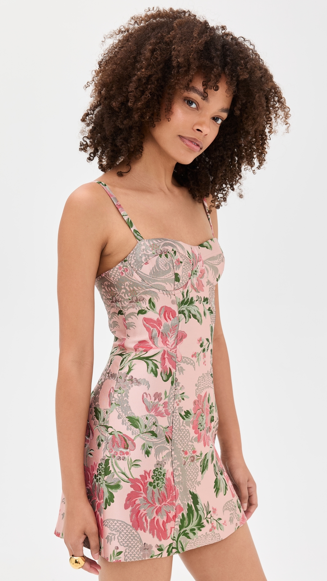 Claudine Mini Dress Jacquard PinkFlower