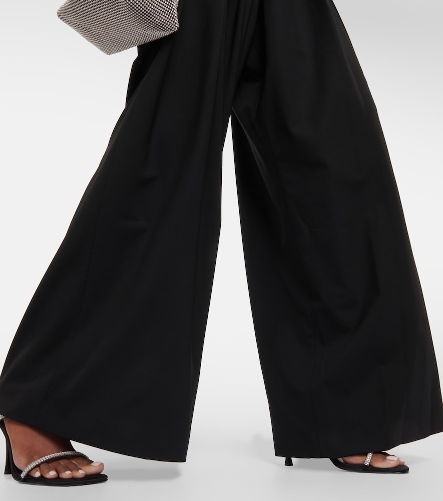 Wool-blend wide-leg pants