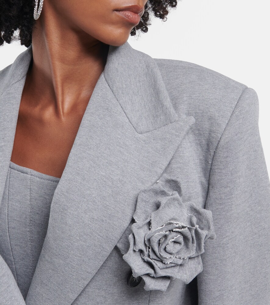 Double-breasted cotton jersey blazer