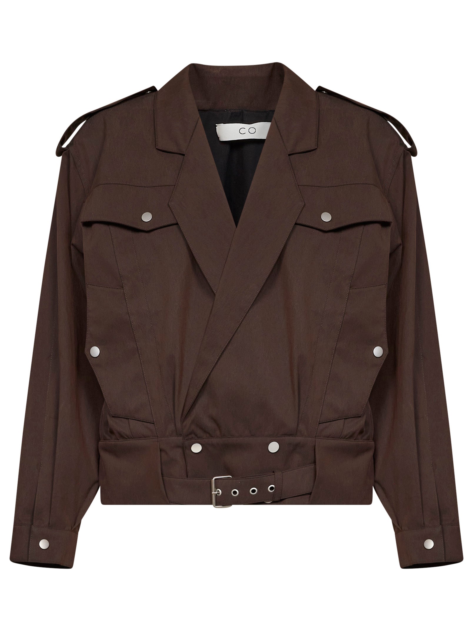 Water-Resistant Cotton Twill Jacket — Brown