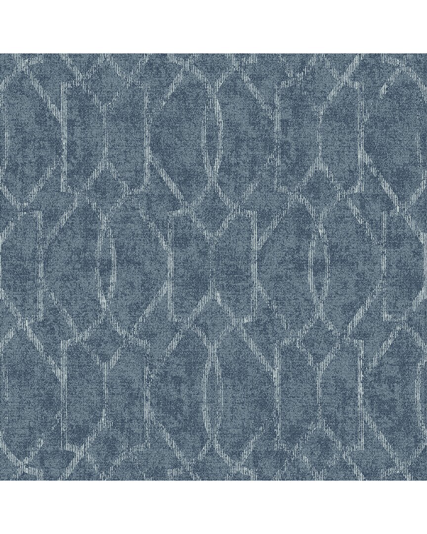 A-Street Prints Ziva Blue Trellis Wallpaper