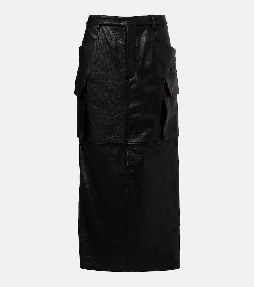 Firbanks leather midi skirt