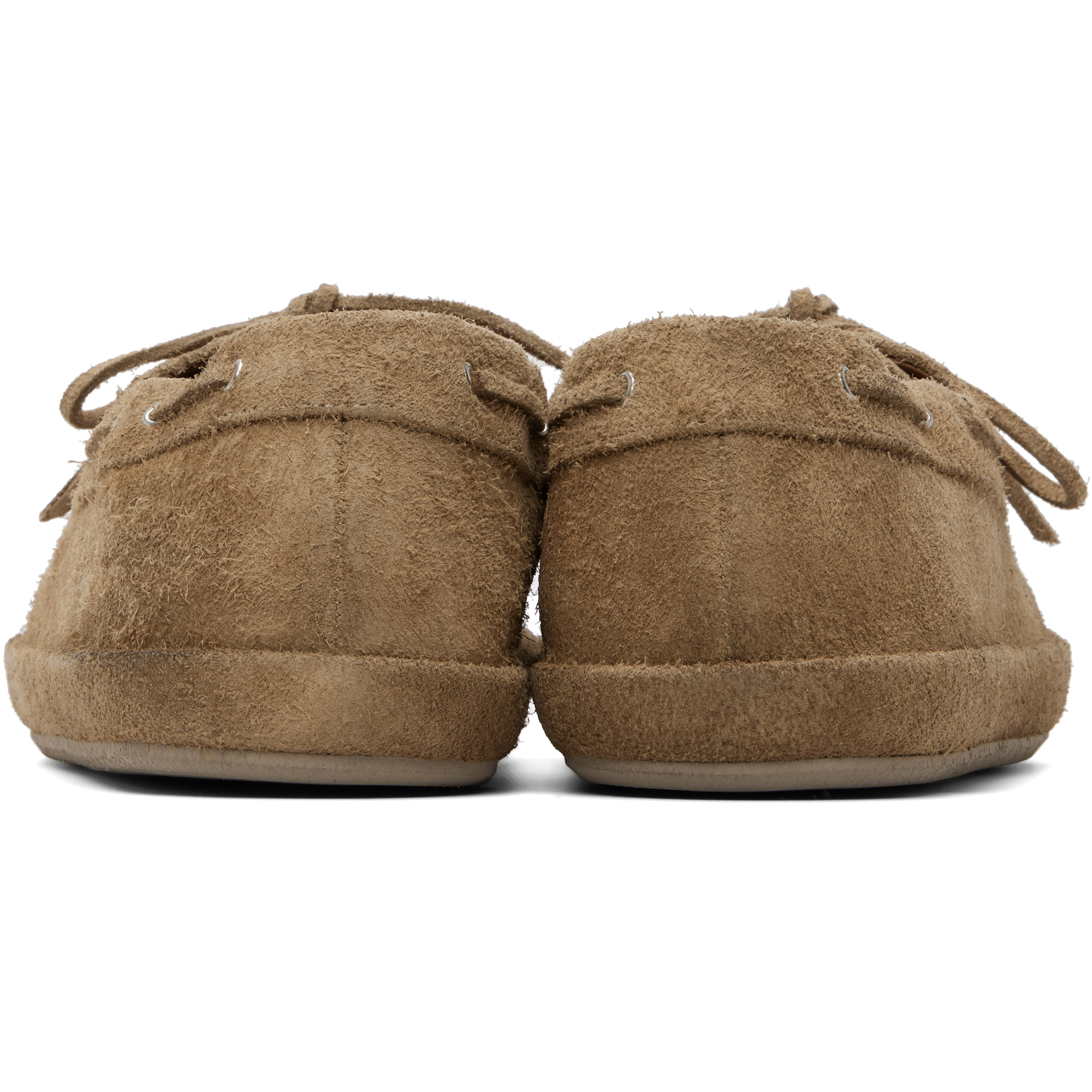Beige Scatopelle Suede Boat Shoes