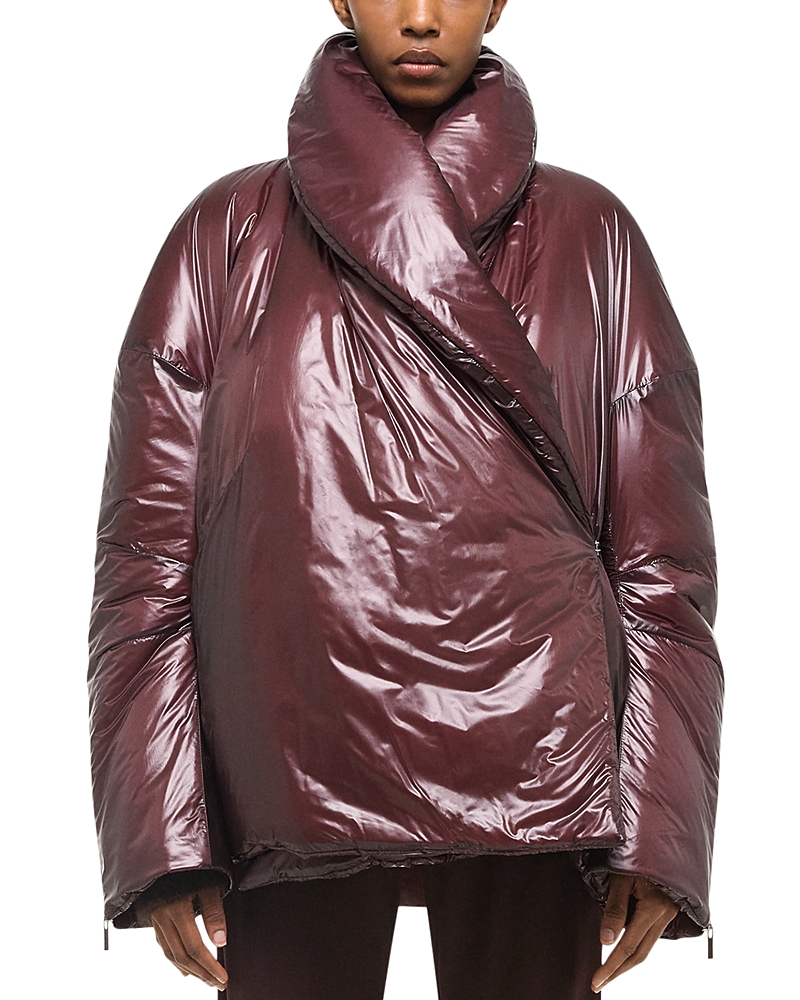 Hook-and-eye puffer jacket - Black