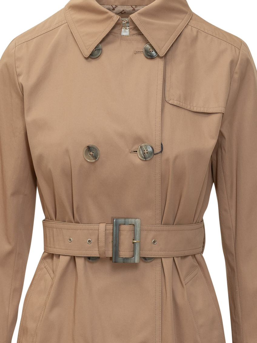 Brown Shirt Collar Trench Coat