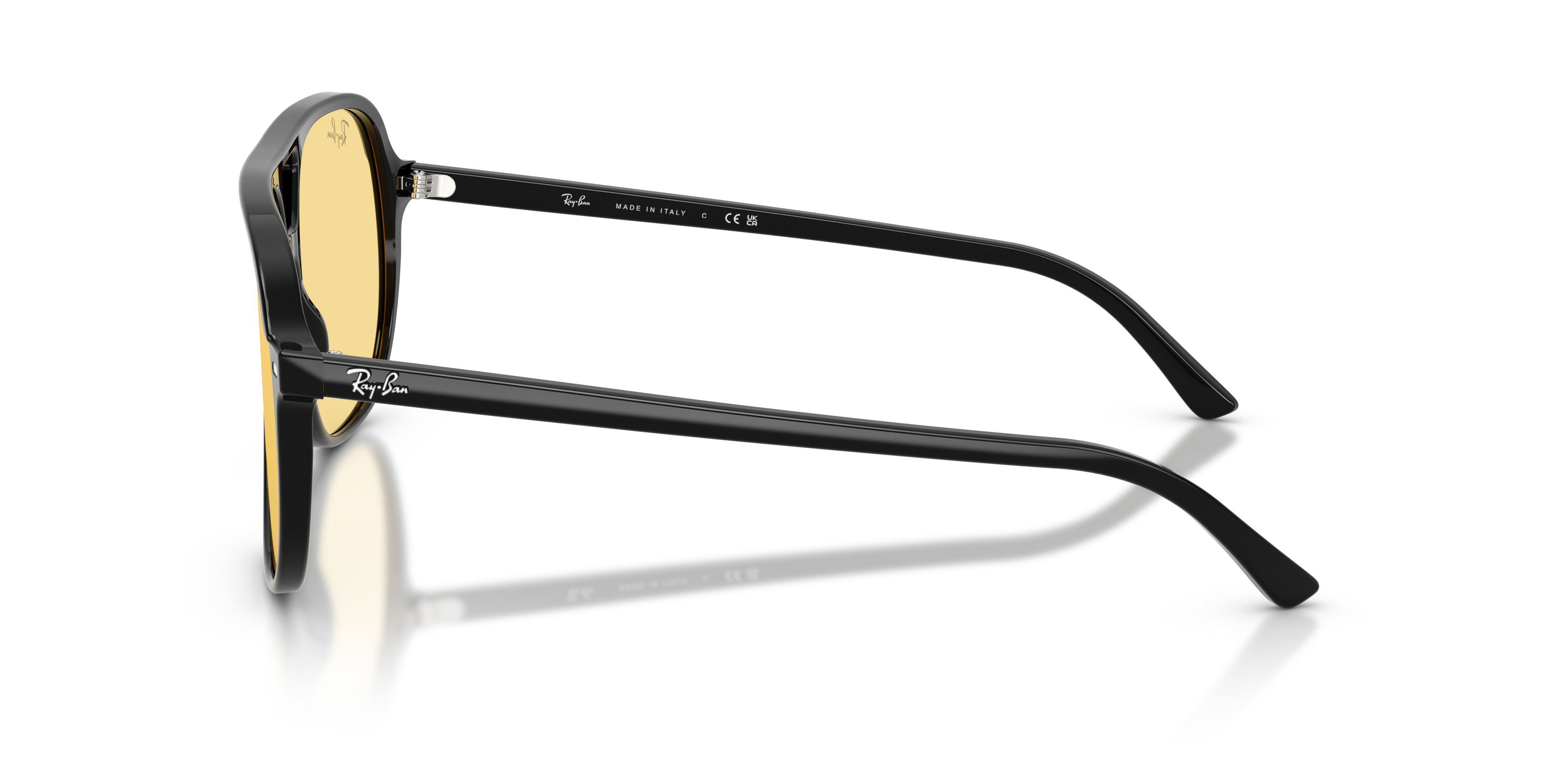 Ray - Ban Unisex Ray - Ban RB2198 BILL 901/R6 Sonnenbrillen Acetat Schwarz Gelb Quadratisch Norma