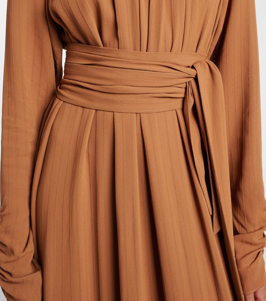 Pinky belted draped maxi dress