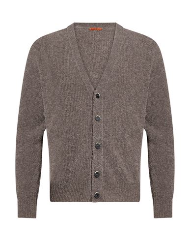 Man Cardigan Taupe Size S Wool, Polyamide