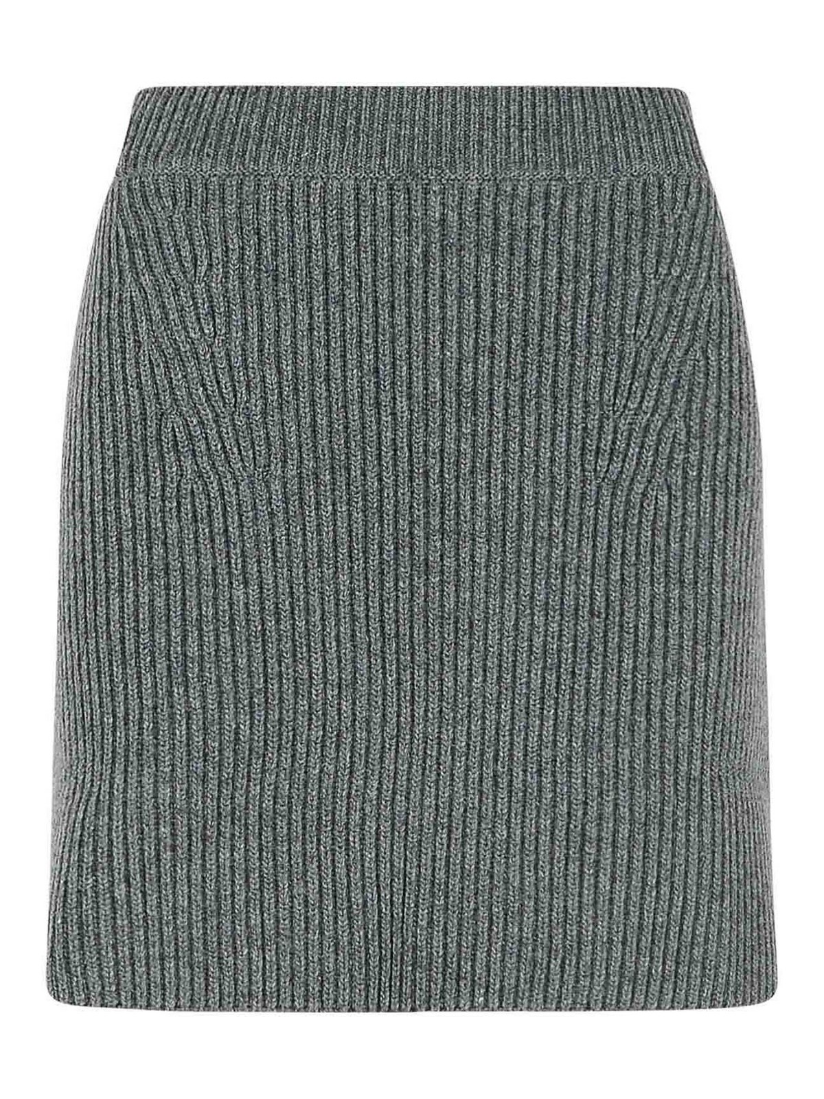 Grey Wool Miniskirt