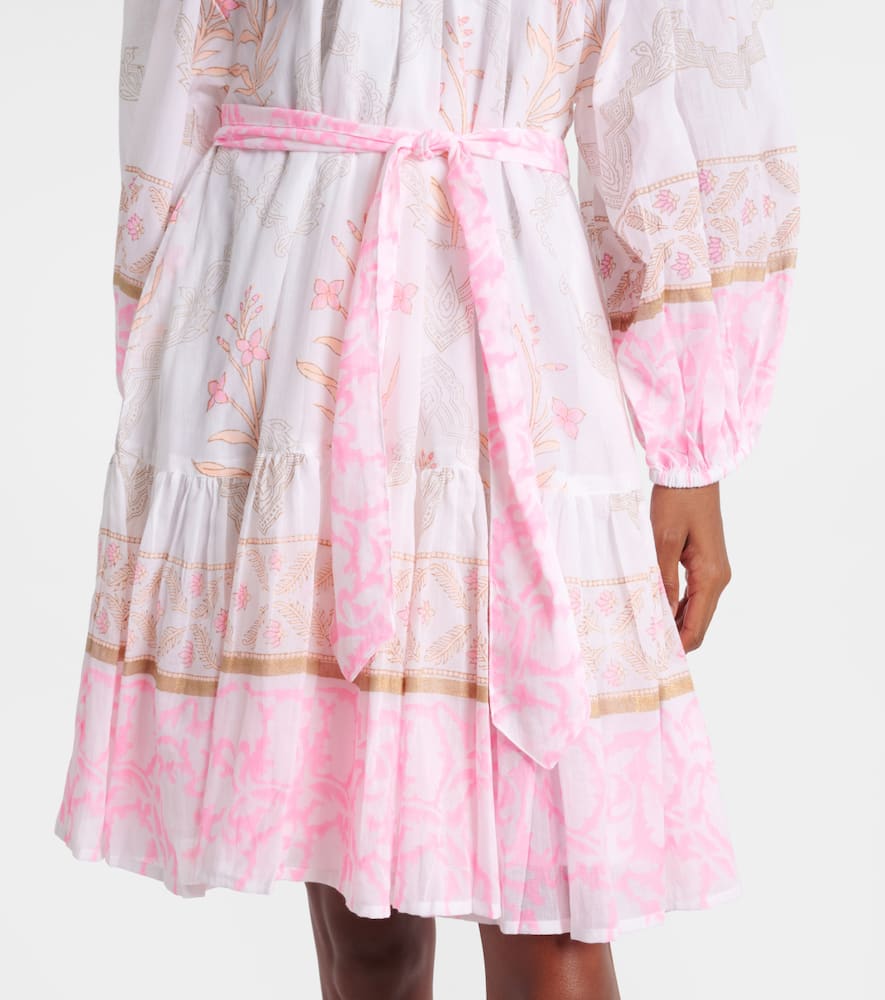 Printed off-shoulder cotton minidress