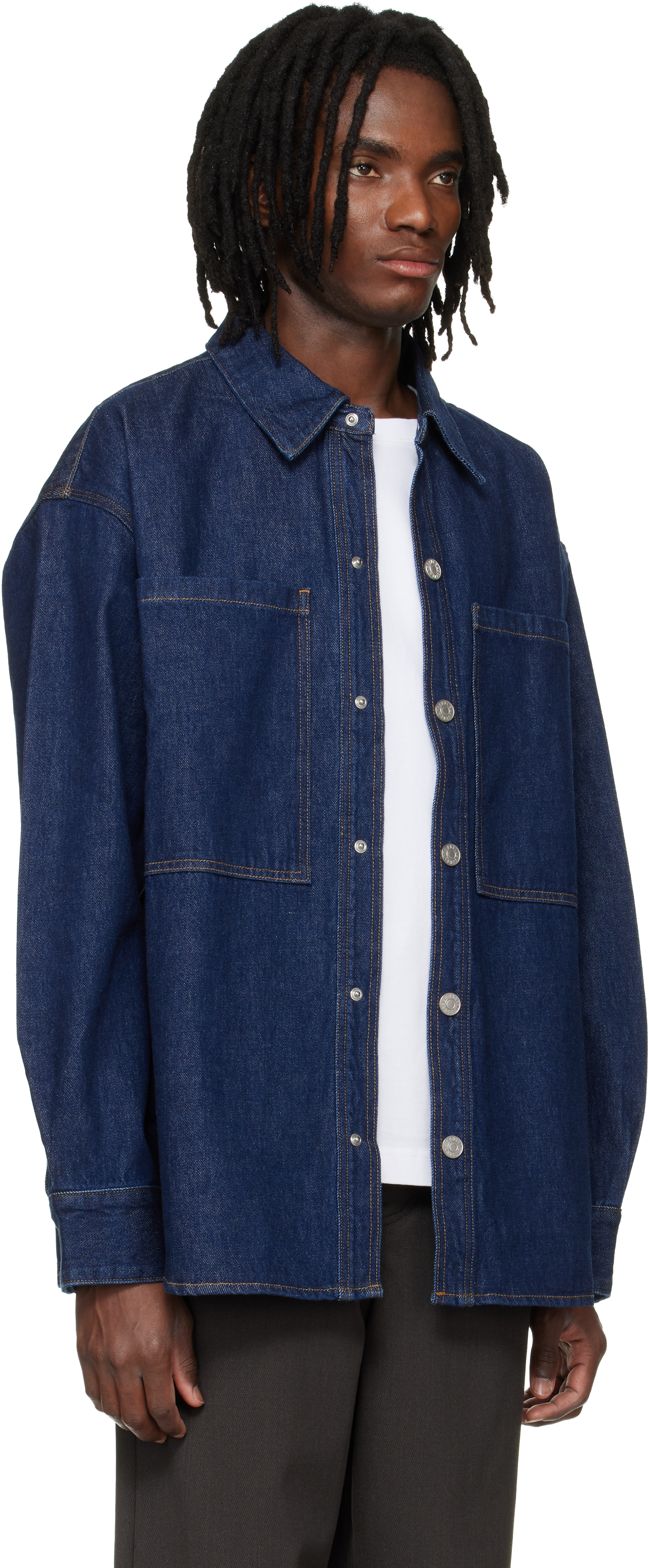 Navy Atticus Denim Shirt