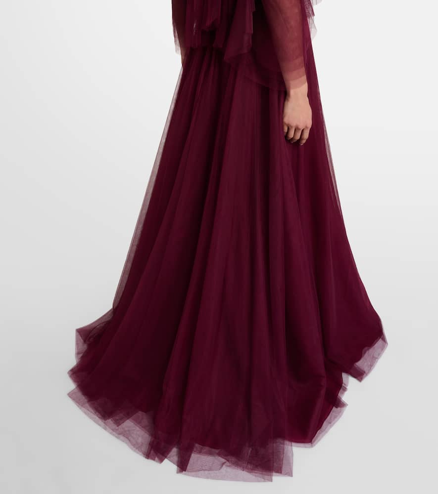 Embellished off-shoulder tulle gown