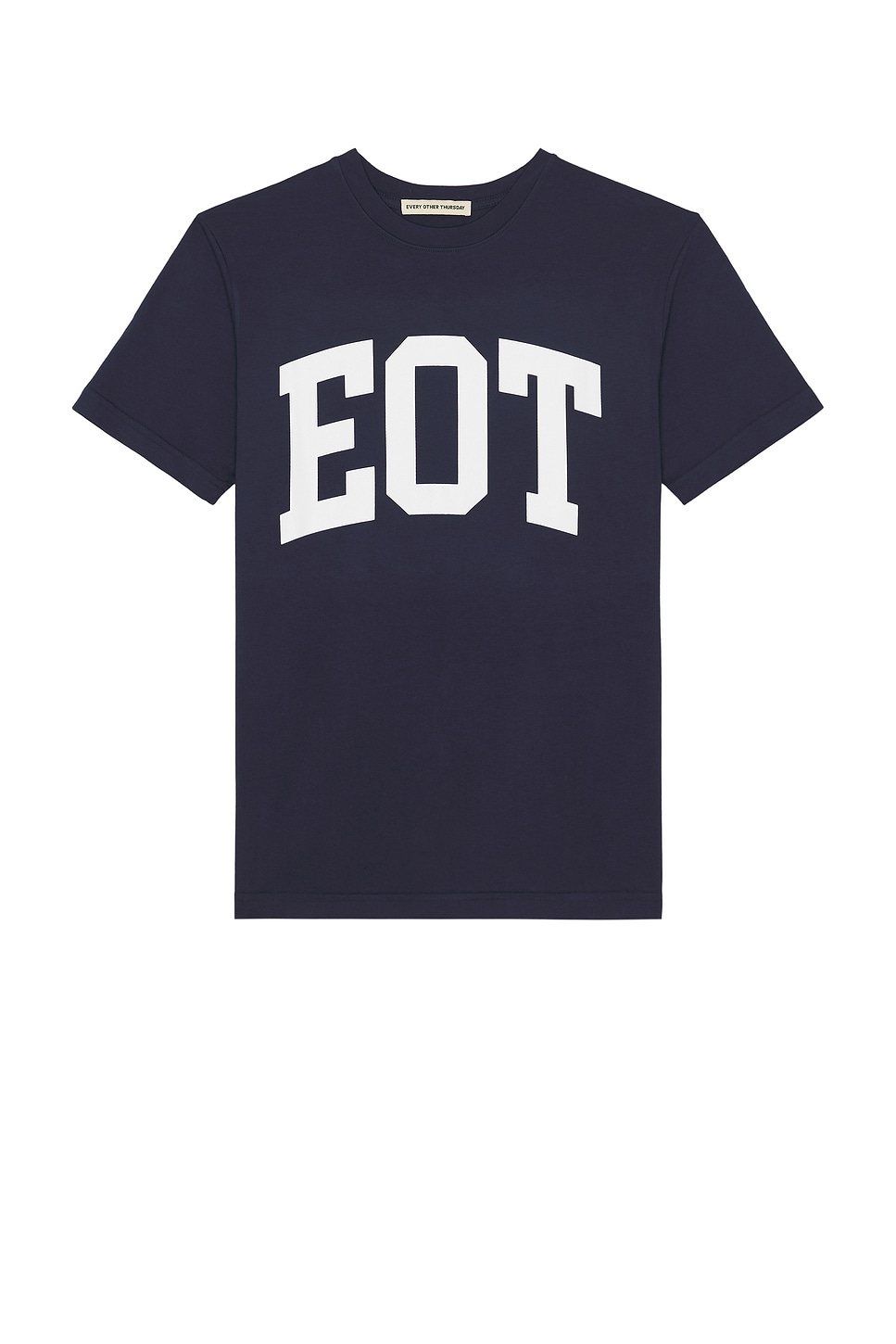 Every Other Thursday Garment Dyed Collegiate Logo Tee in Navy - Navy.  XL/1X also in L
