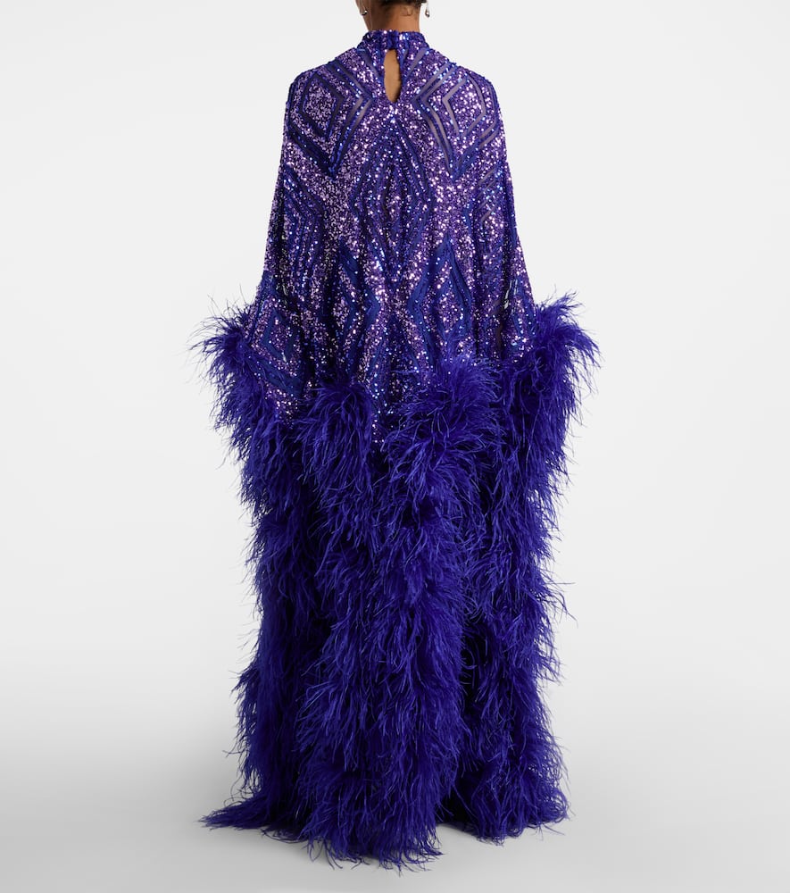 Casta Diva Follies sequined tulle kaftan