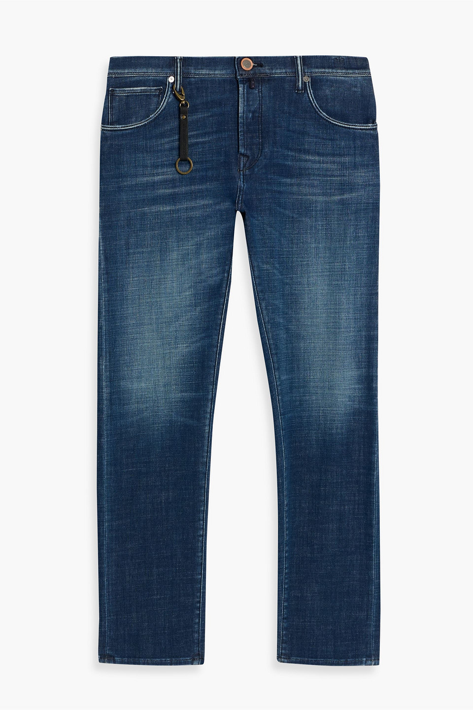 Incotex tapered ring-embellished denim jeans - Blue - 31