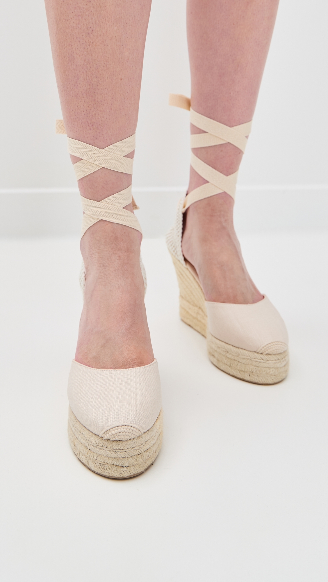 Platform Wedge Espadrilles Ivory