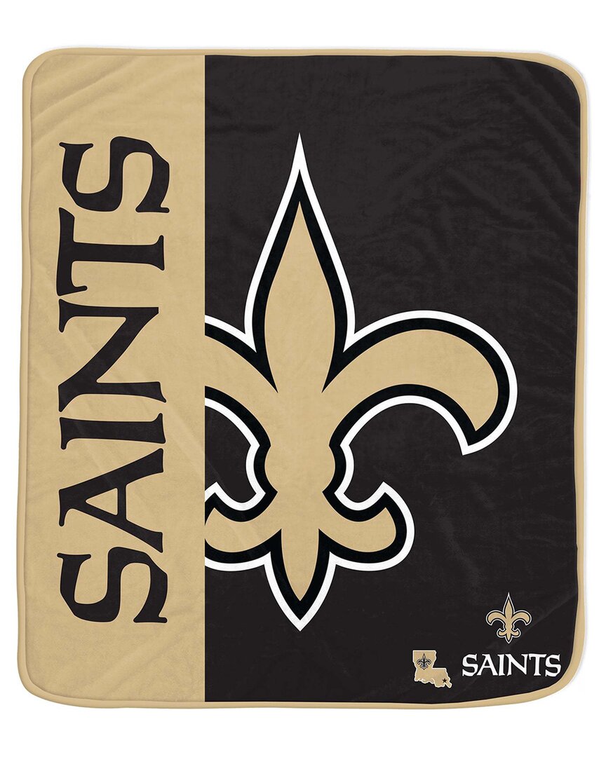 New Orleans Saints Nfl Team Logo Soft Fleece Throw