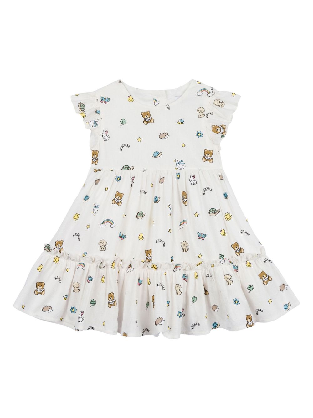 Bear-print dress - White