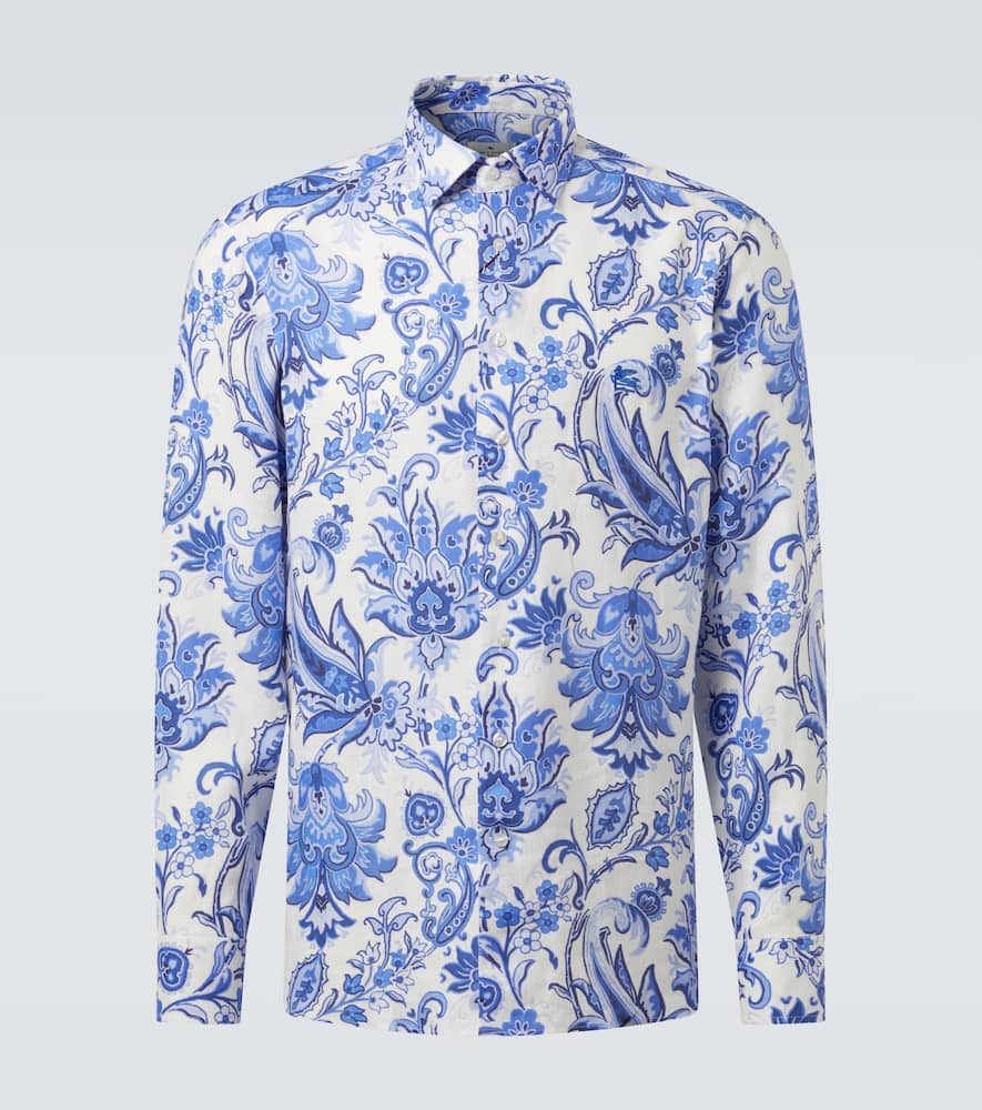 Roma printed linen shirt