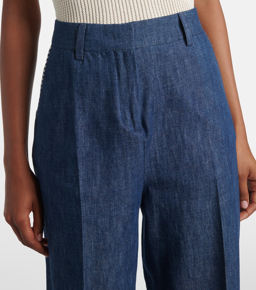 Chambray straight pants