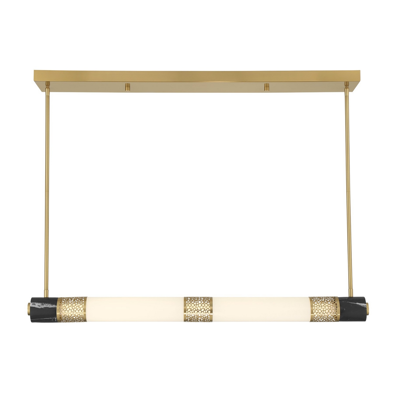 Farrell 1-Light Linear Chandelier in Warm Brass by Dann Foley