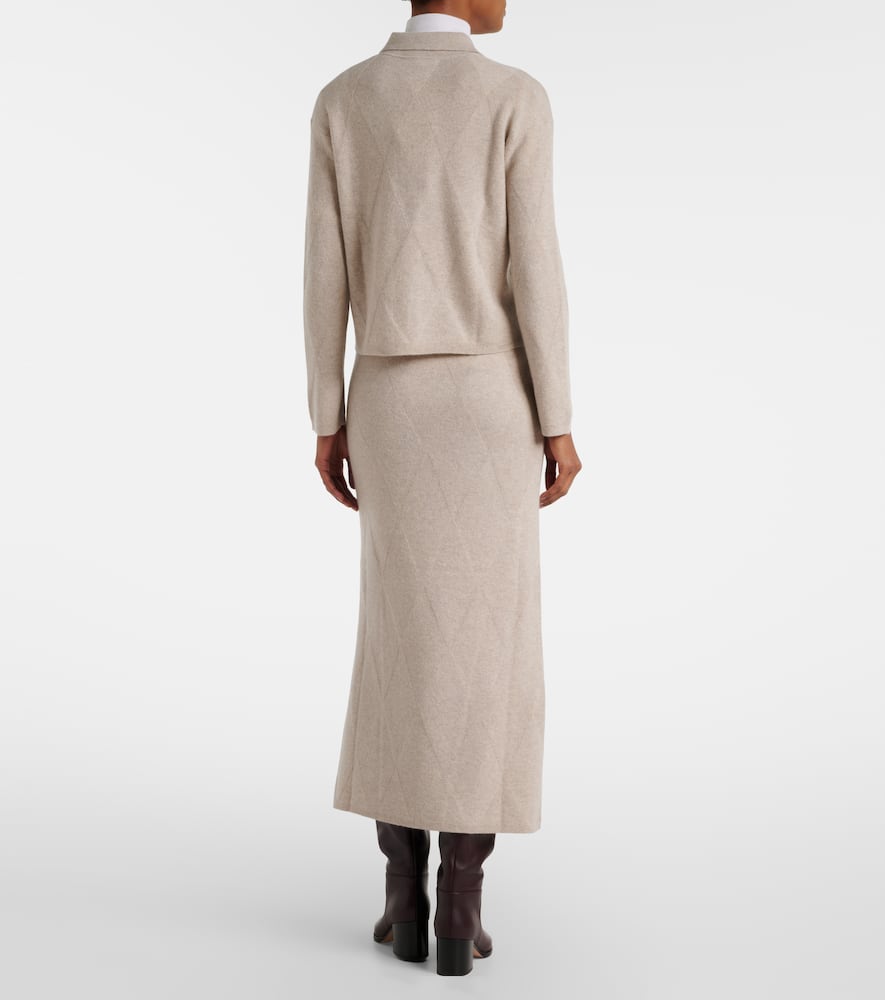 Salubre argyle cashmere midi skirt