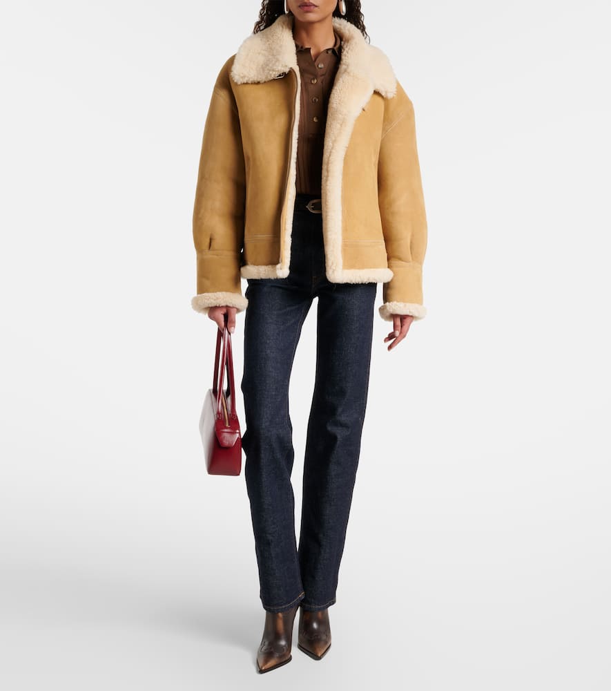 Portia shearling-lined suede jacket