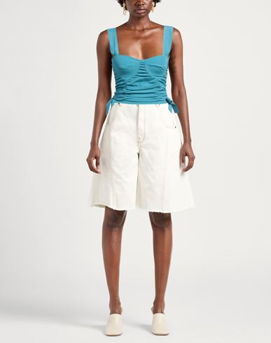 Woman Top Azure Size 6 Acetate, Silk