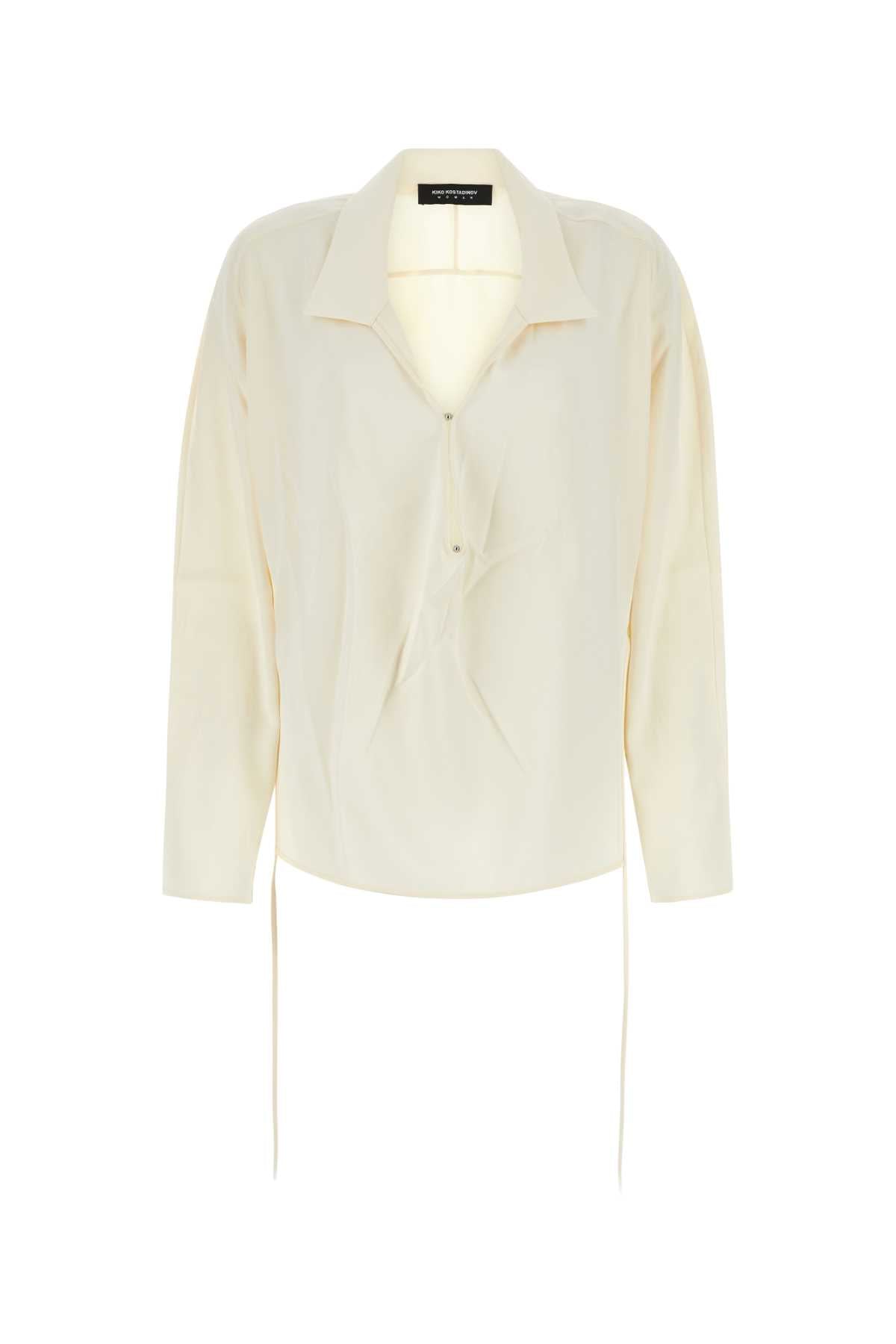 Satin Viscose-Cotton Shirt — White