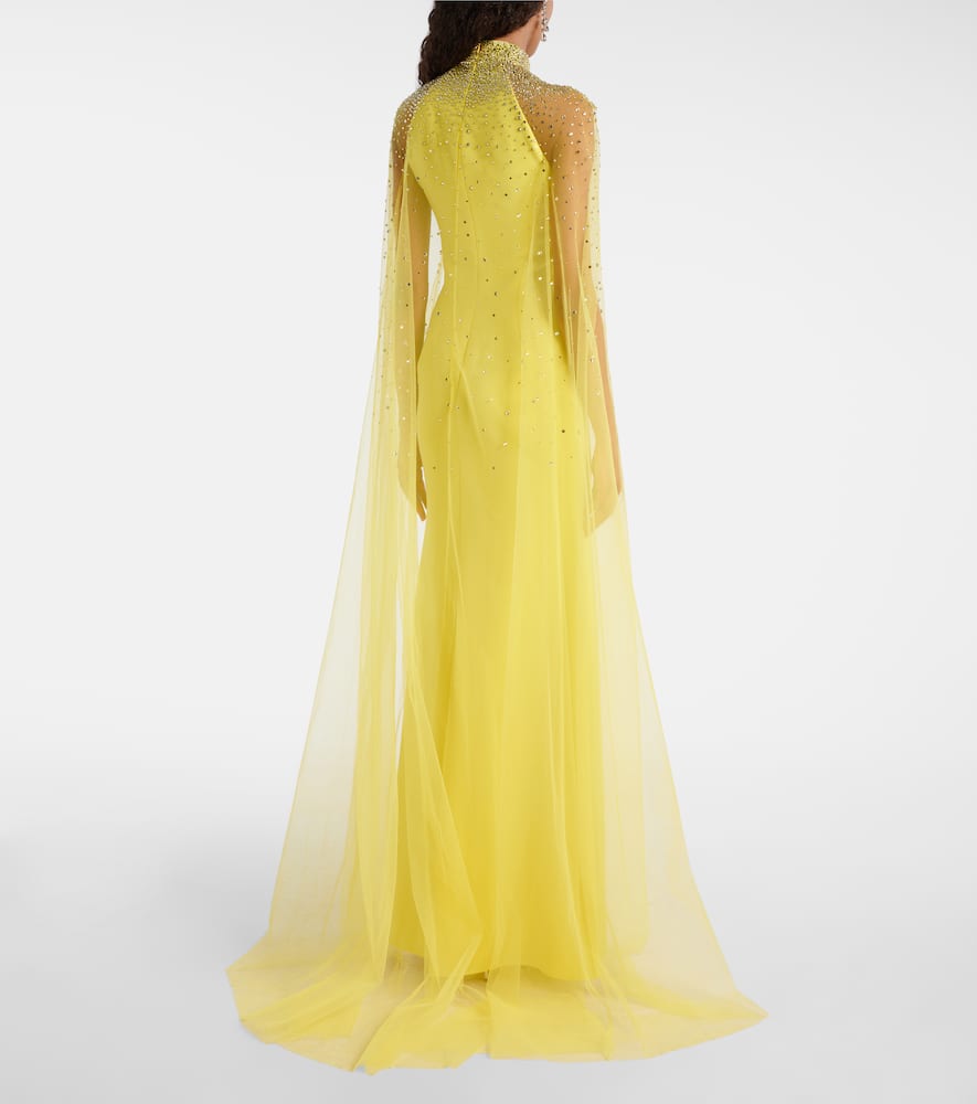 Limelight caped embellished gown