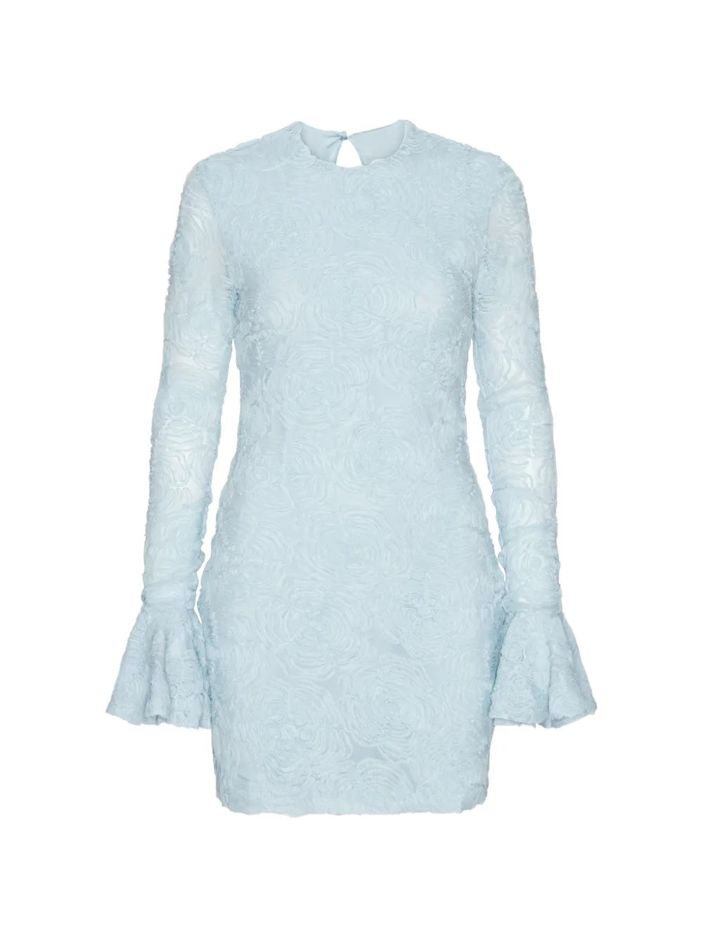 Floral Fitted Mini Dress with Ruffled Cuffs, Size 34