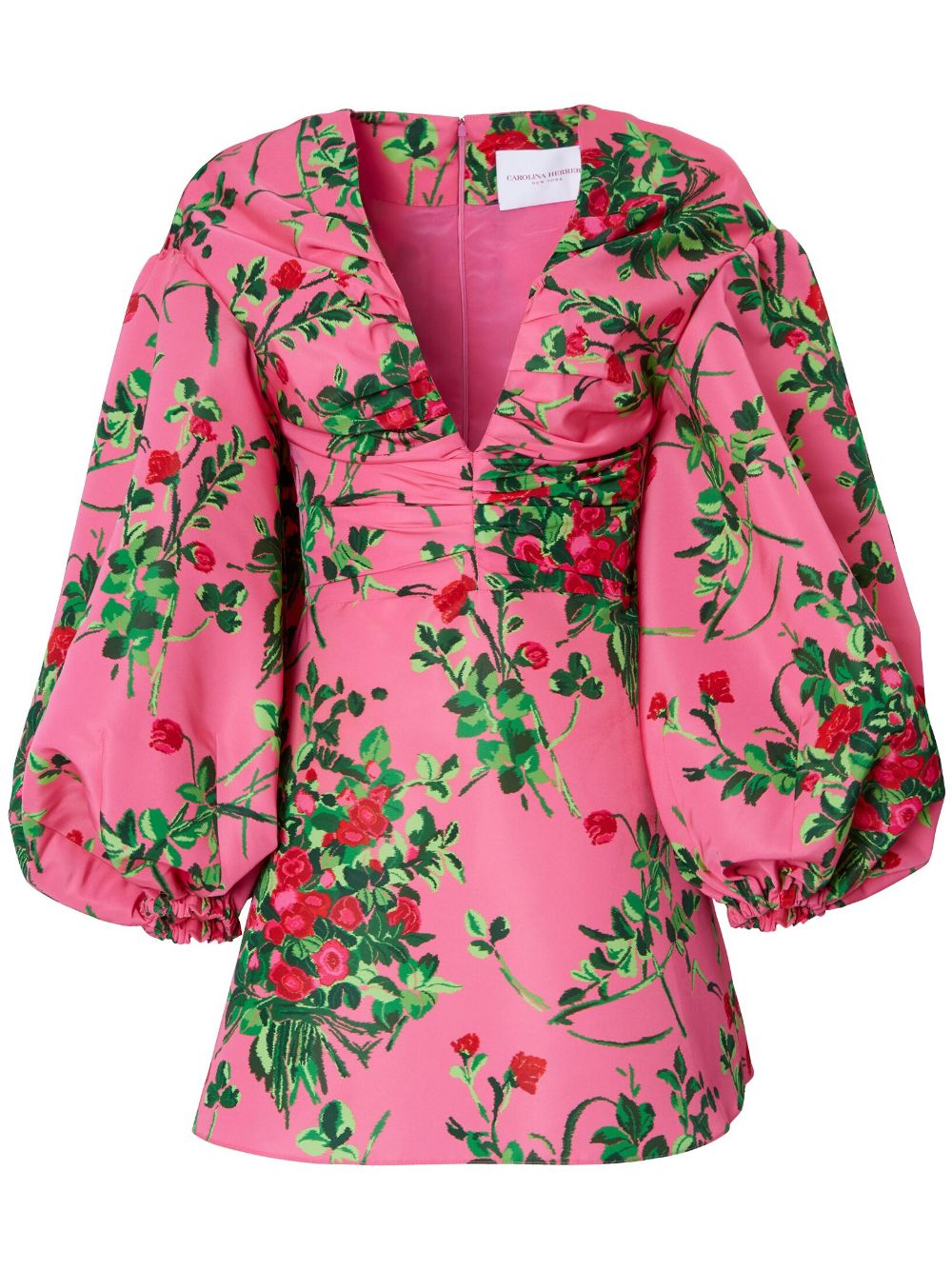 Floral-print V-neck dress - Pink
