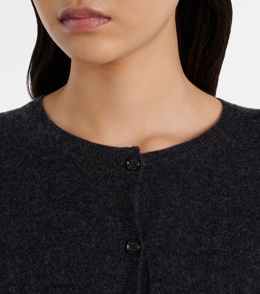 Cropped wool and cashmere cardigan