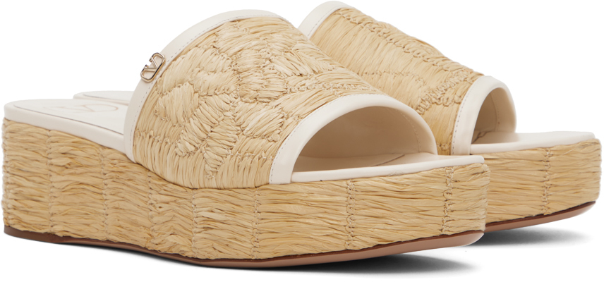 Valentino Garavani Beige Raffia Sandals