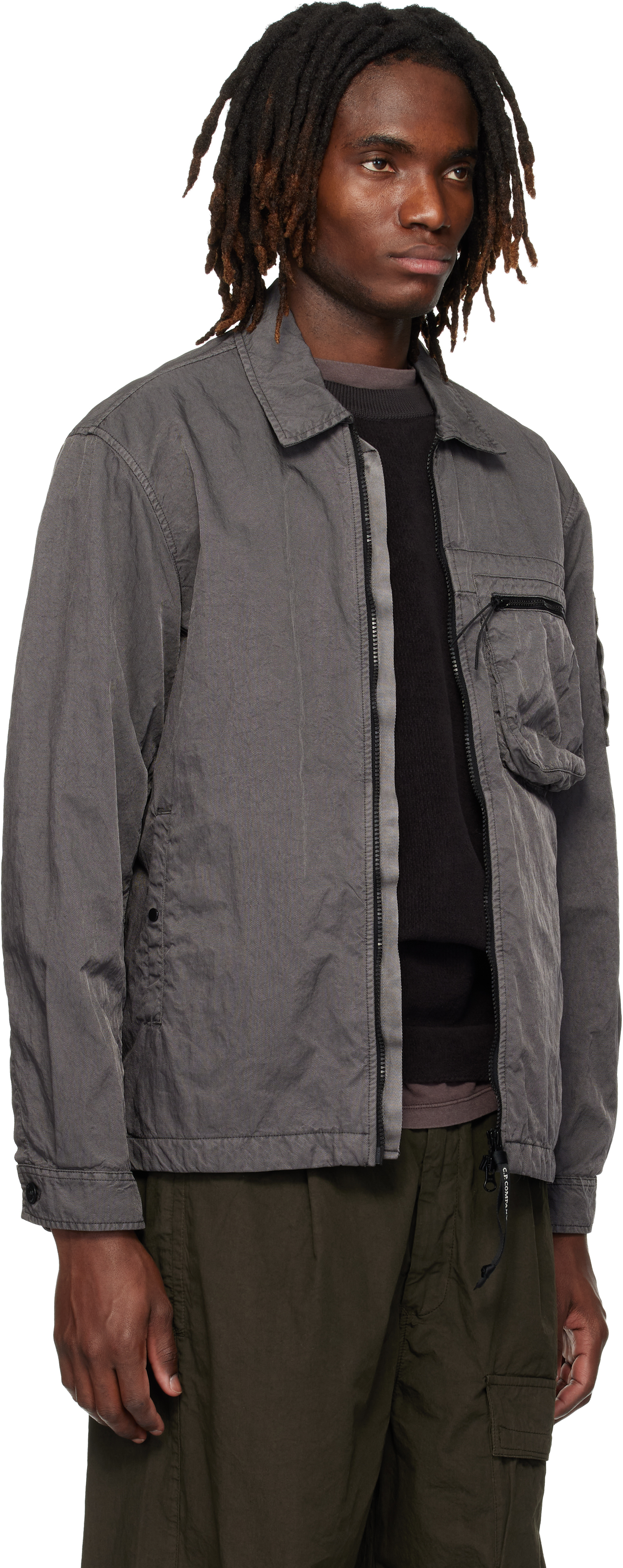 Gray Panama-R Zipped Lens Overshirt