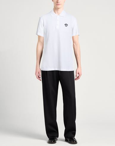Man Polo shirt White Size L Cotton, Viscose, Polyester