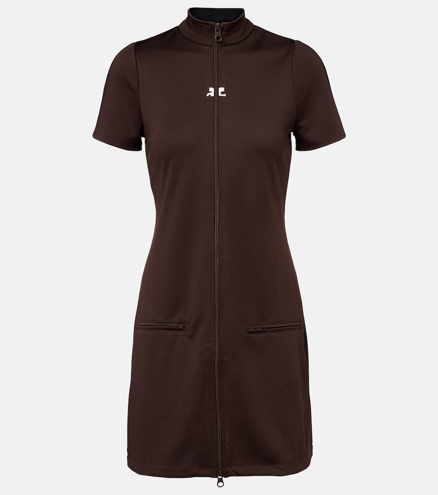Courrèges Interlock jersey zip-up minidress