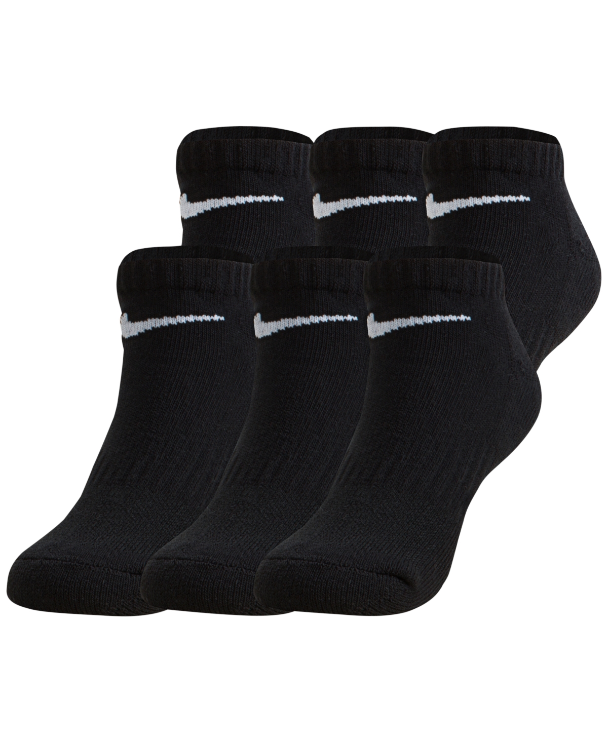 Little Boys 6-Pk. No-Show Socks - Black