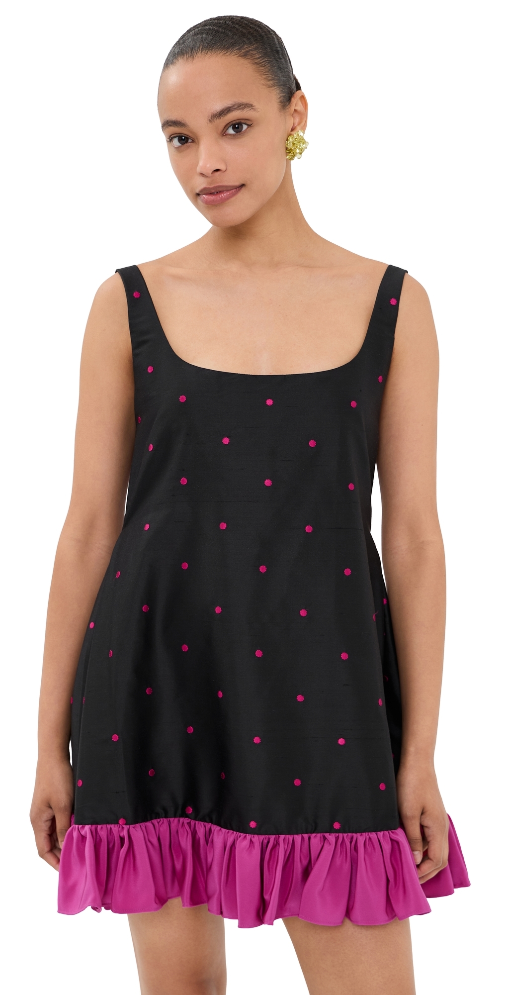 Sylvia Dress Black/Pink Dots