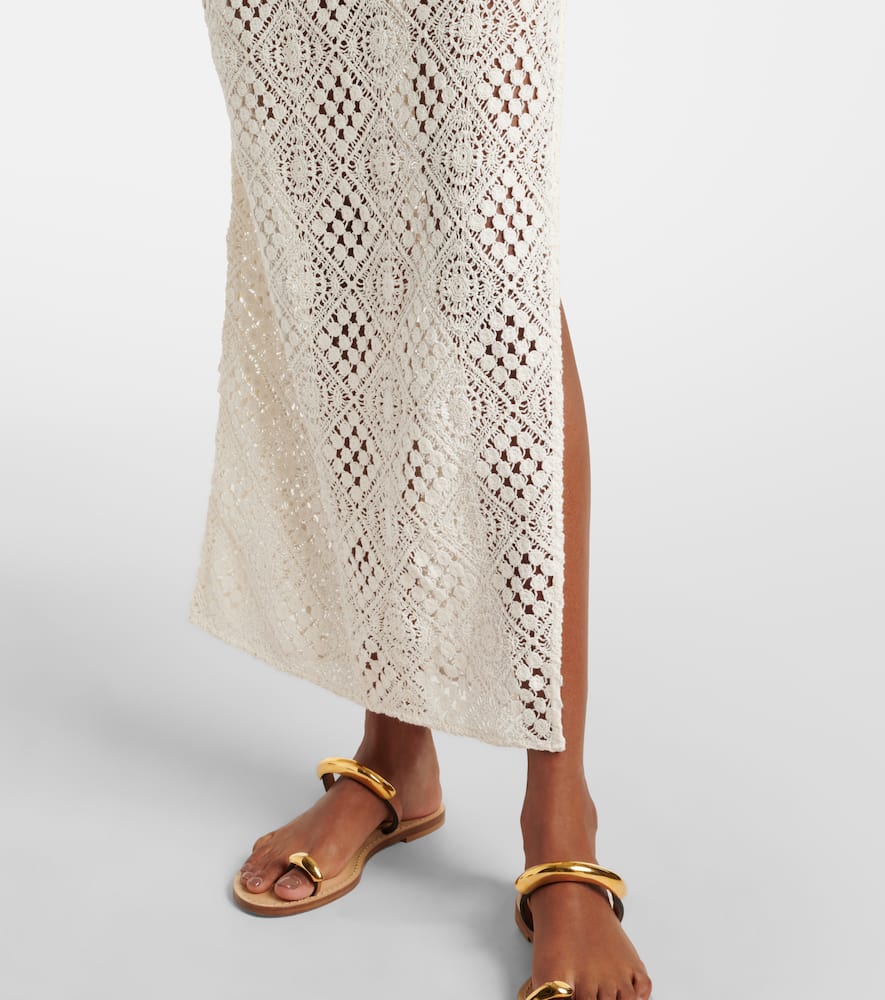 Rayure crochet cotton maxi dress