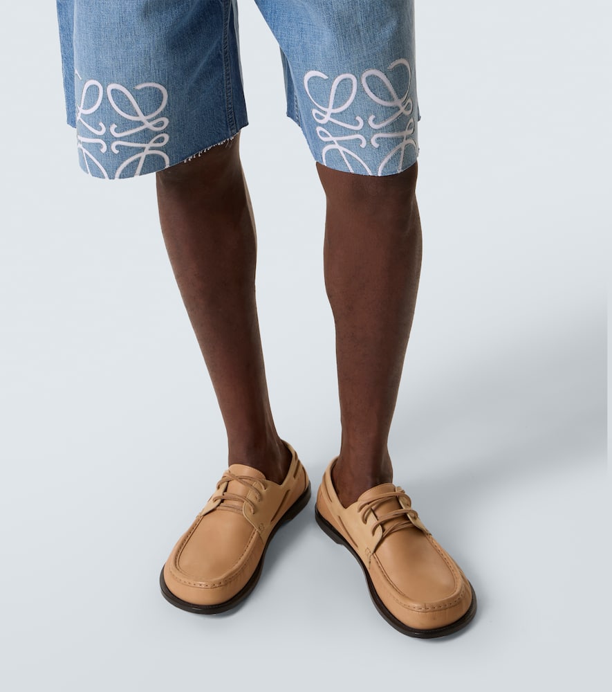 Anagram denim shorts