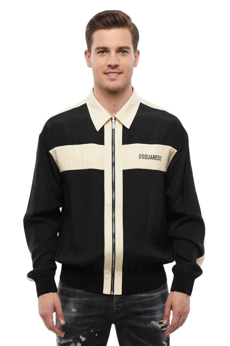 Silk Satin Shirt With Zip