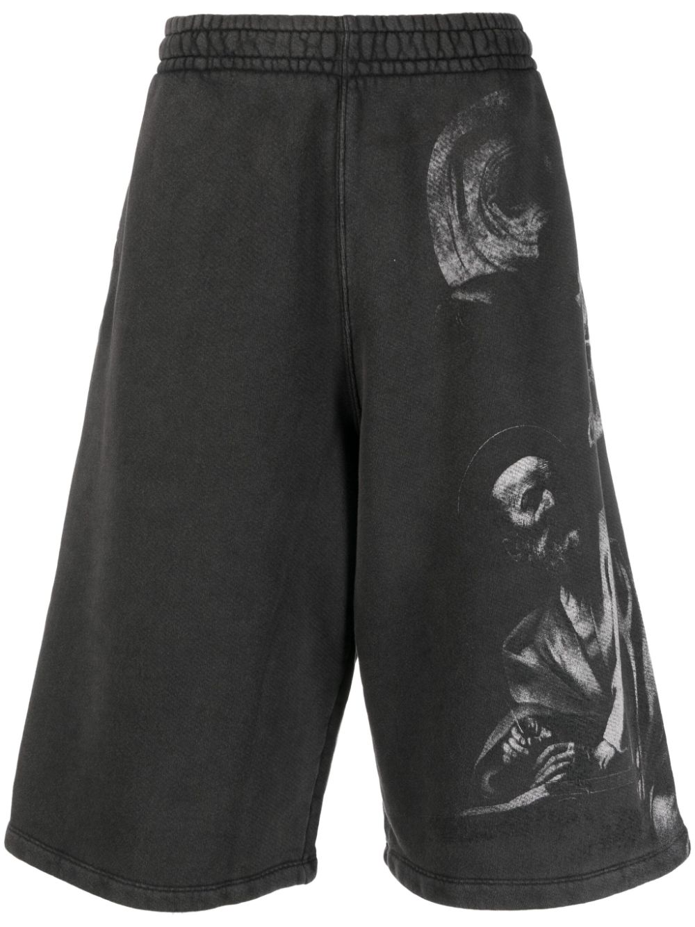 Saint Matthew-print track shorts - Black