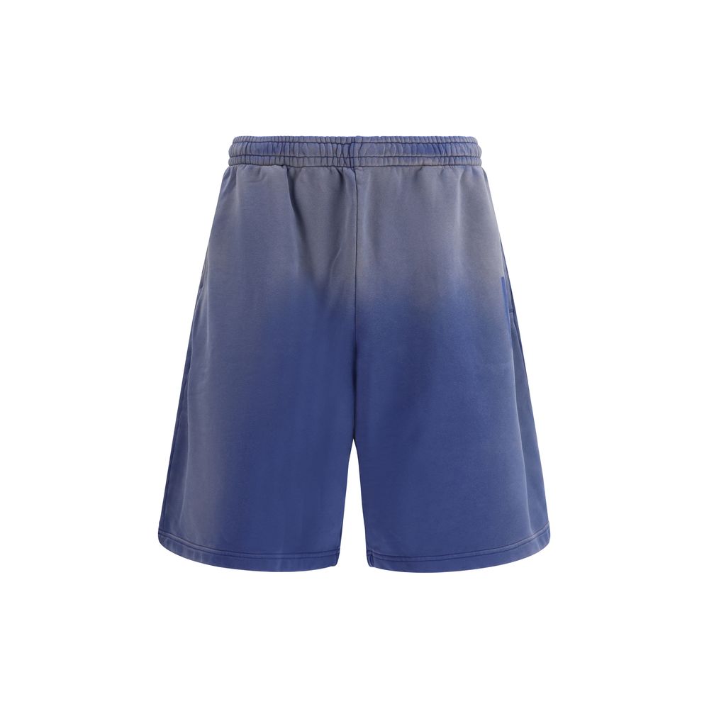 Gradient Cotton Bermuda Shorts — Blue