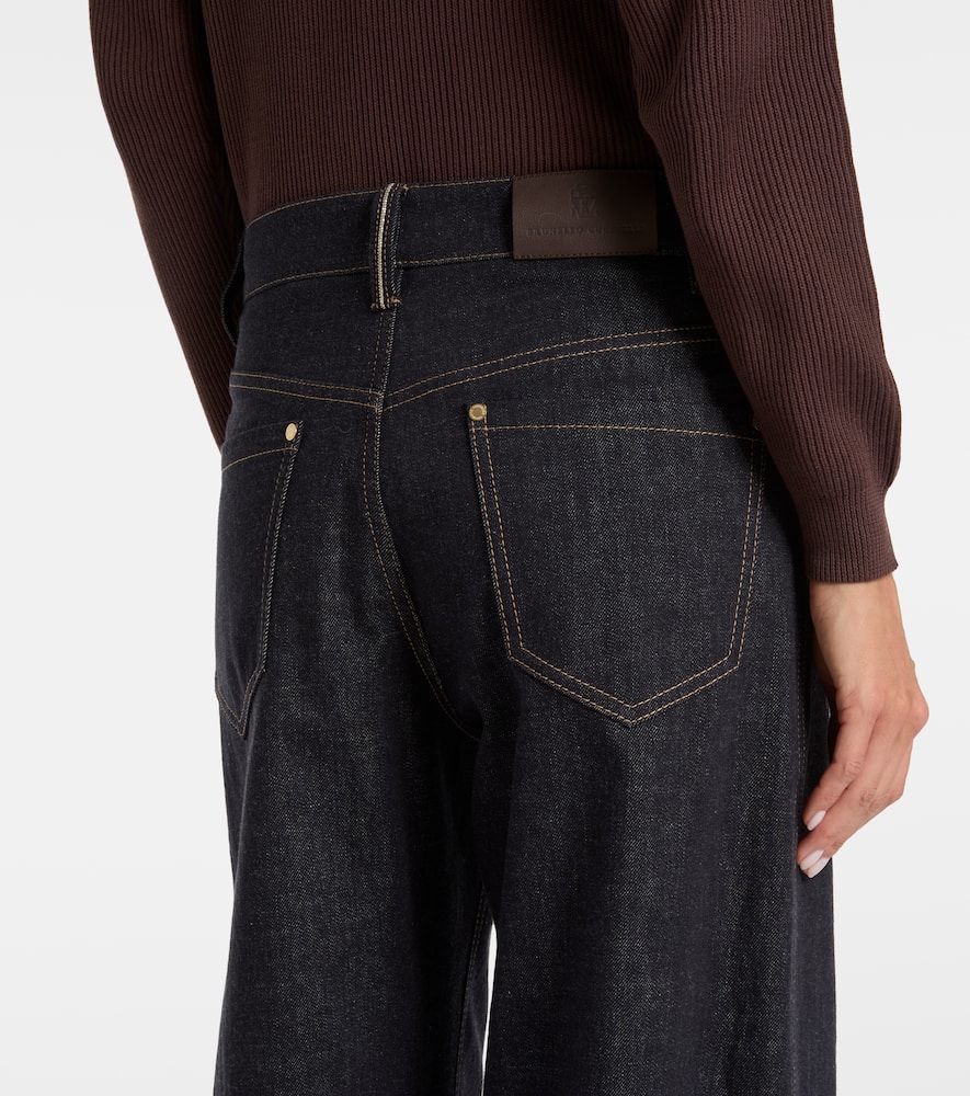 Mid-rise wide-leg jeans