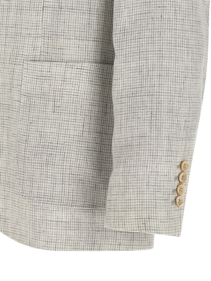 Brunello Cucinelli - linen blazer notch lapel front pocket