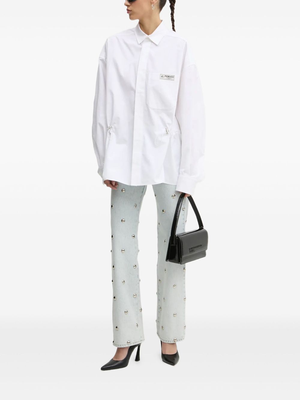 Stud-embellished jeans - Blue